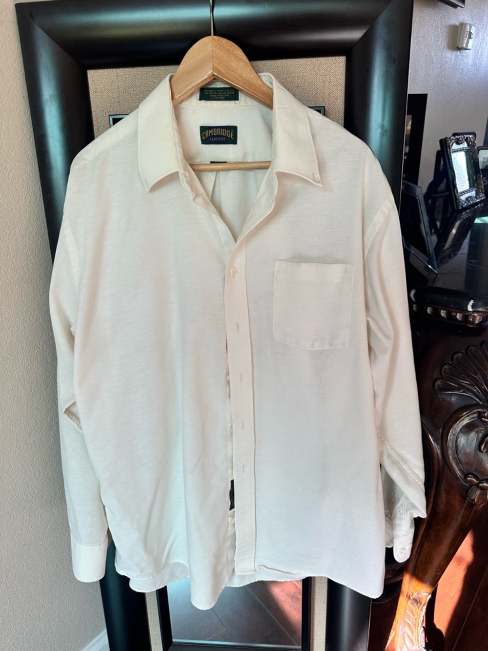 Cambridge Classics Men's Cream Button-Down Shirt